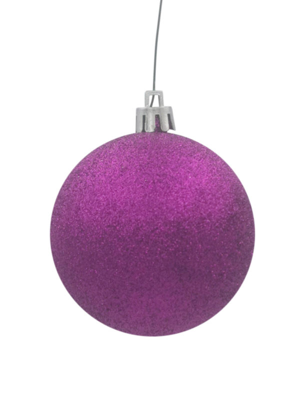 Christmas Ball 100mm Glitter Purple