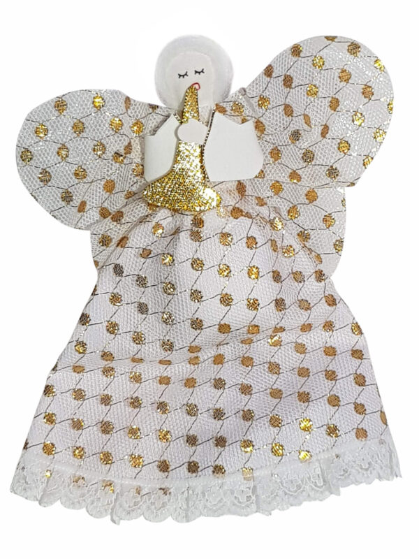 Decoration Angel Tree Topper Cream/Gold – Hand Made
