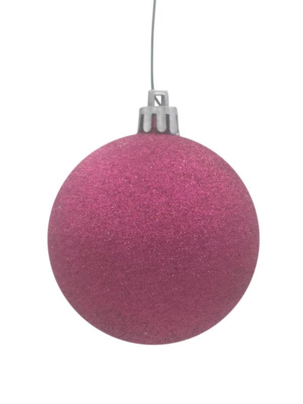 Christmas Ball 100mm Glitter Cerise