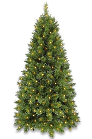 5ft Slim Vienna Spruce Christmas Tree Hinged Pre Lit 1.52m with 200 LED’s