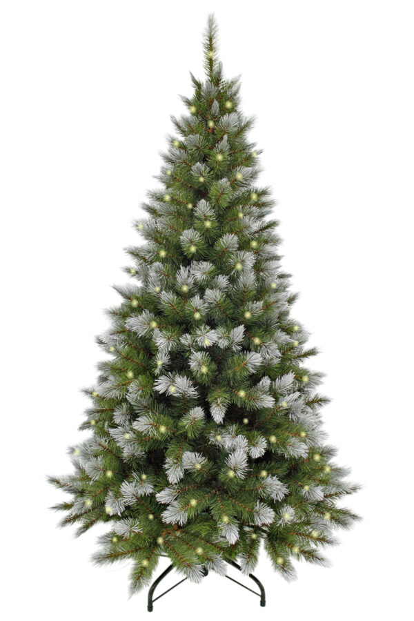 5ft Pittsburgh Spruce Christmas Tree Green Frosted Hinged 1.52m with 200 LED’s