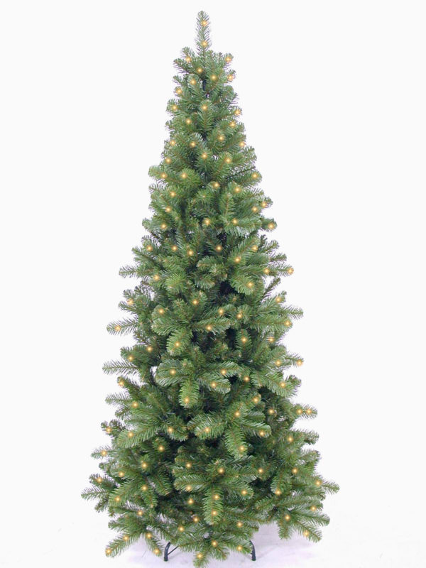 7.5ft Pencil Pine Christmas Tree Hinged Pre Lit 2.28