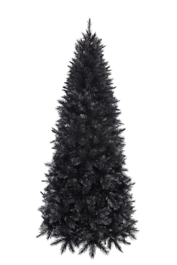 7ft Slim Vienna Spruce Christmas Tree Black 2.13m Hinged