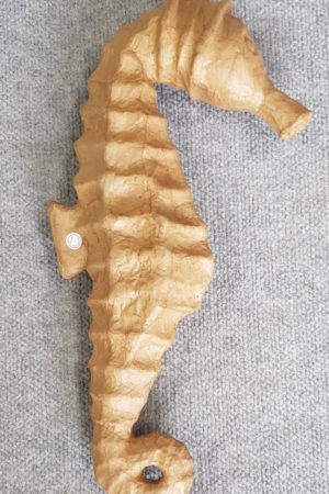 Papier Mache Seahorse Large Unpainted