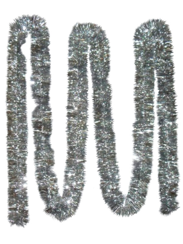Tinsel 5.5m (18ft) 4 ply – 100mm Silver