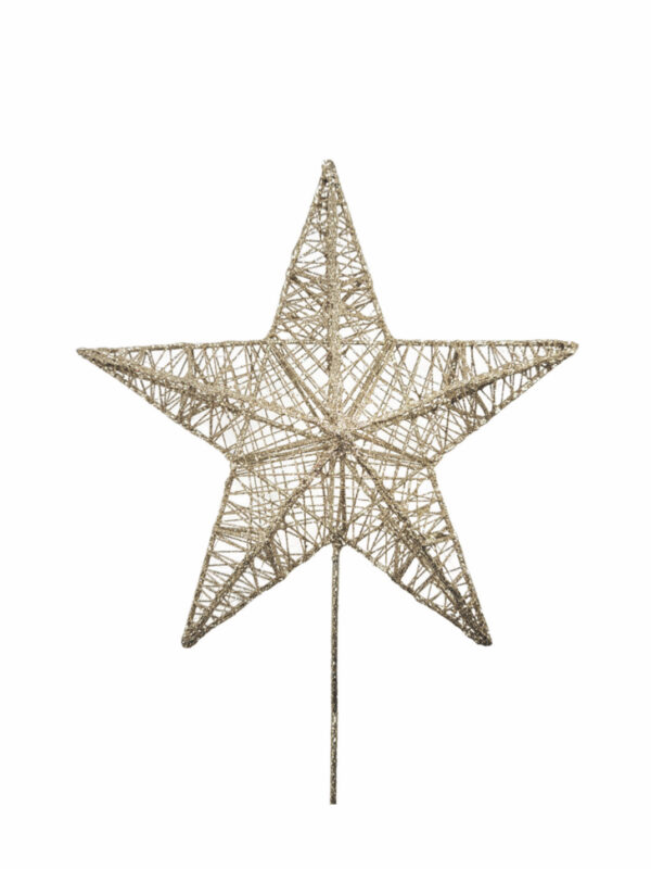 8.5 inch Star Christmas Tree Topper 22cm Champagne