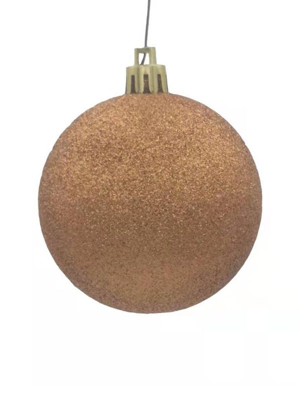 Christmas Ball 100mm Glitter Copper