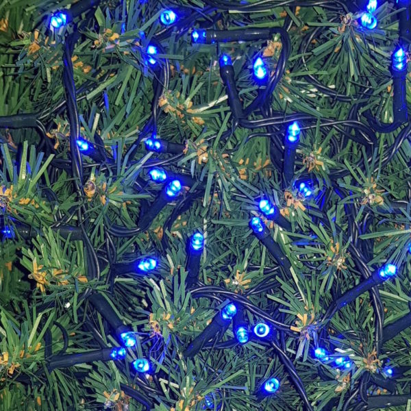 Christmas Tree LED Light string x 160 with Blue Lights with green cord