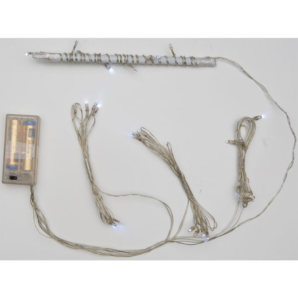 Mini Battery Operated LED 4 Strings of  7 LED’s White Lights