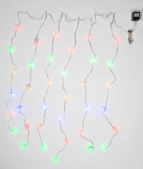 Christmas Star Curtain x 36 LED with Multi Colour Light