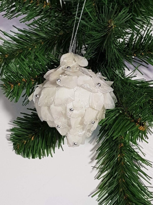 Christmas tree decoration Iridescent mica Pomegranate – Cream
