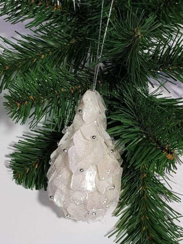 Christmas decoration Iridescent mica Pear – Cream