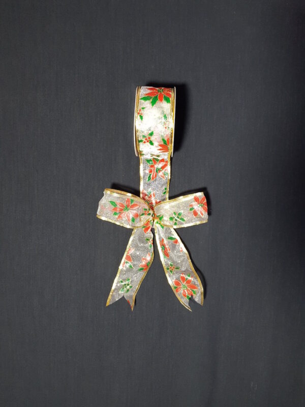 Ribbon with Poinsettia Print