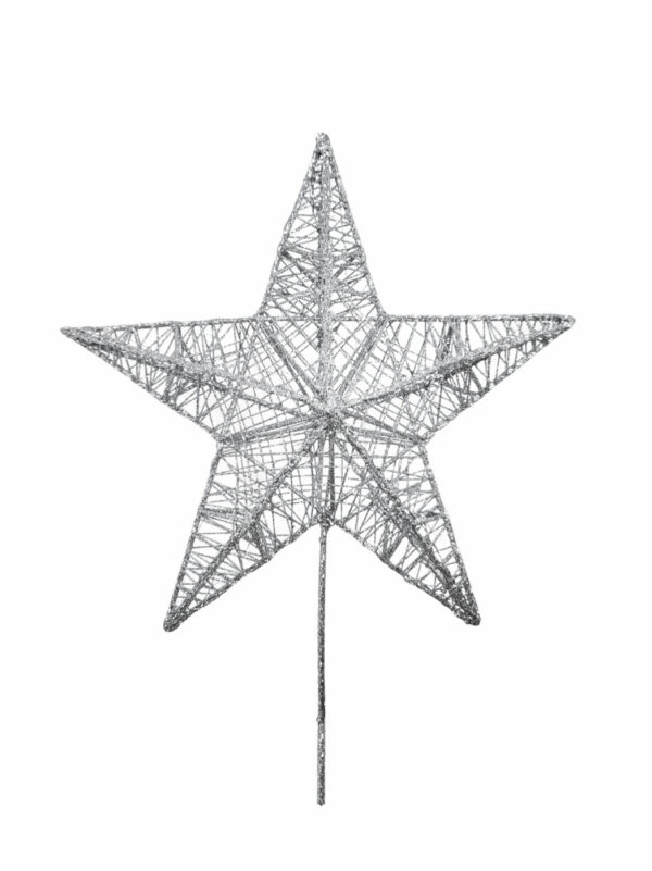 Star Christmas Tree Topper 33cm Silver