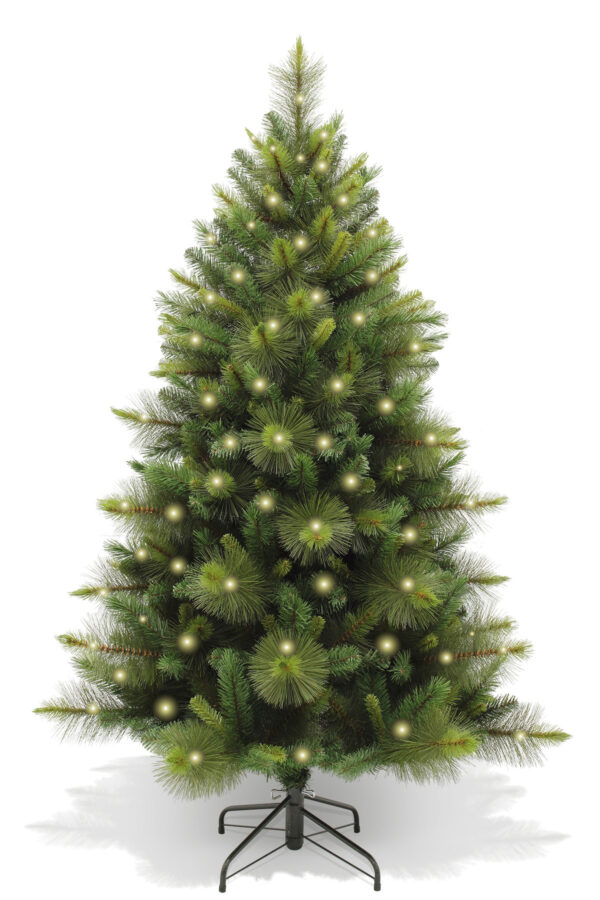 7.5ft Slim Ponderosa Pine Christmas Tree 2.28m Hinged with 460 Lights