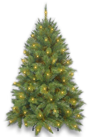 5ft Vienna Spruce Christmas Tree Green Hinged 1.52m Prelit with 200 LED’s