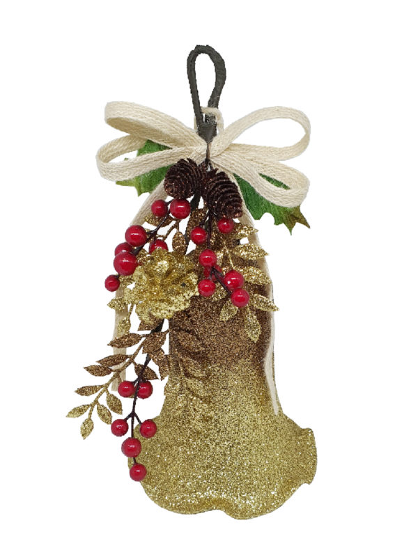 12 inch Bell Large Christmas Decoration Gold