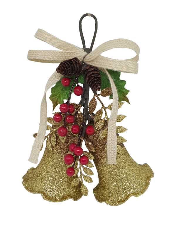 Bell Double Christmas Decoration Gold