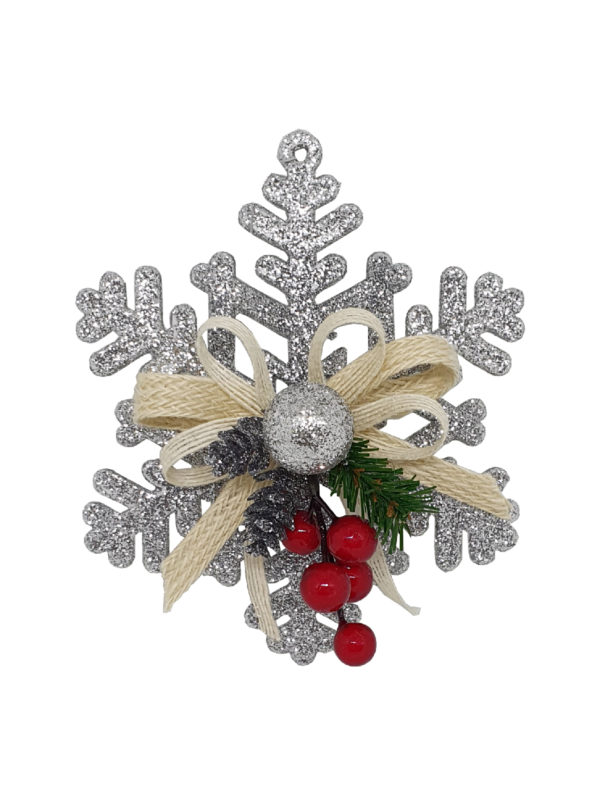 6 inch Snowflake Christmas Decoration 15cm Silver