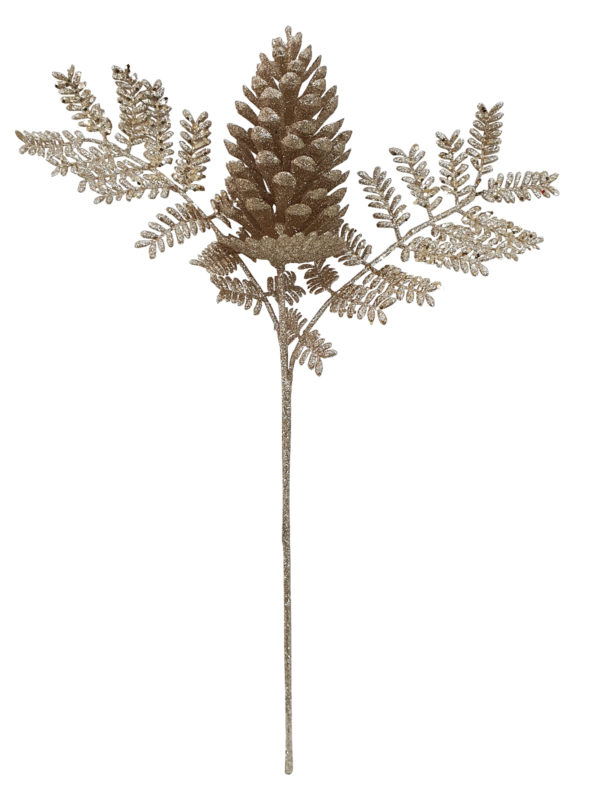 Pine Cone Spray Decoration 41cm Champagne